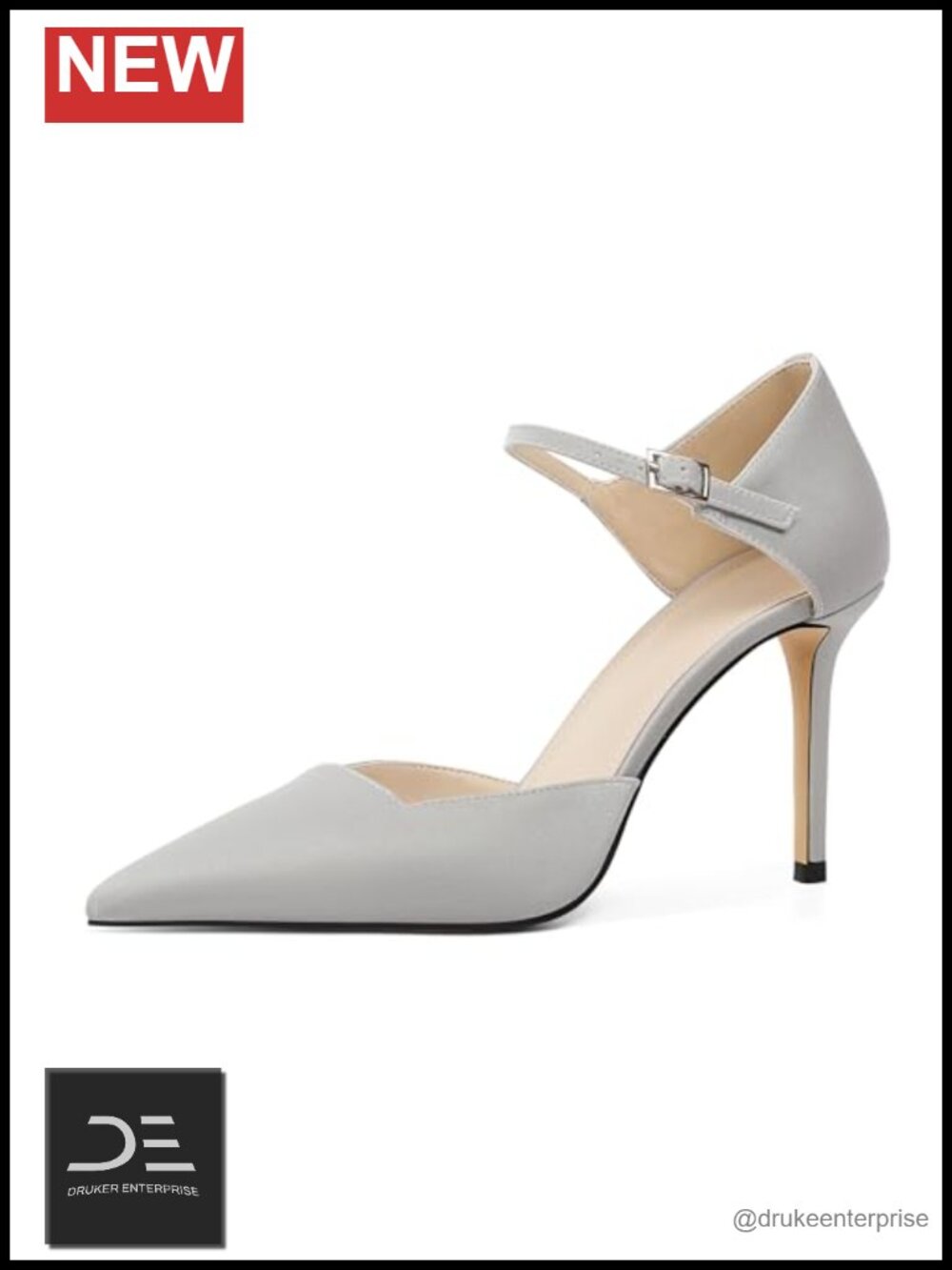 Closed Toe Stiletto Heels Ankle Strap Pumps 3.5 Inch Dress Shoes for Women